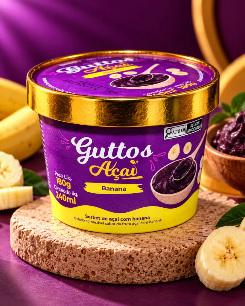 Açaí com Banana 240 ml Guttos — foto ambientada