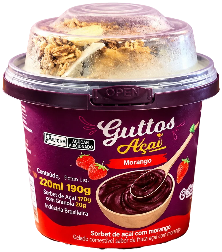 Açaí com Morango e Granola Guttos — 220ml — embalagem
