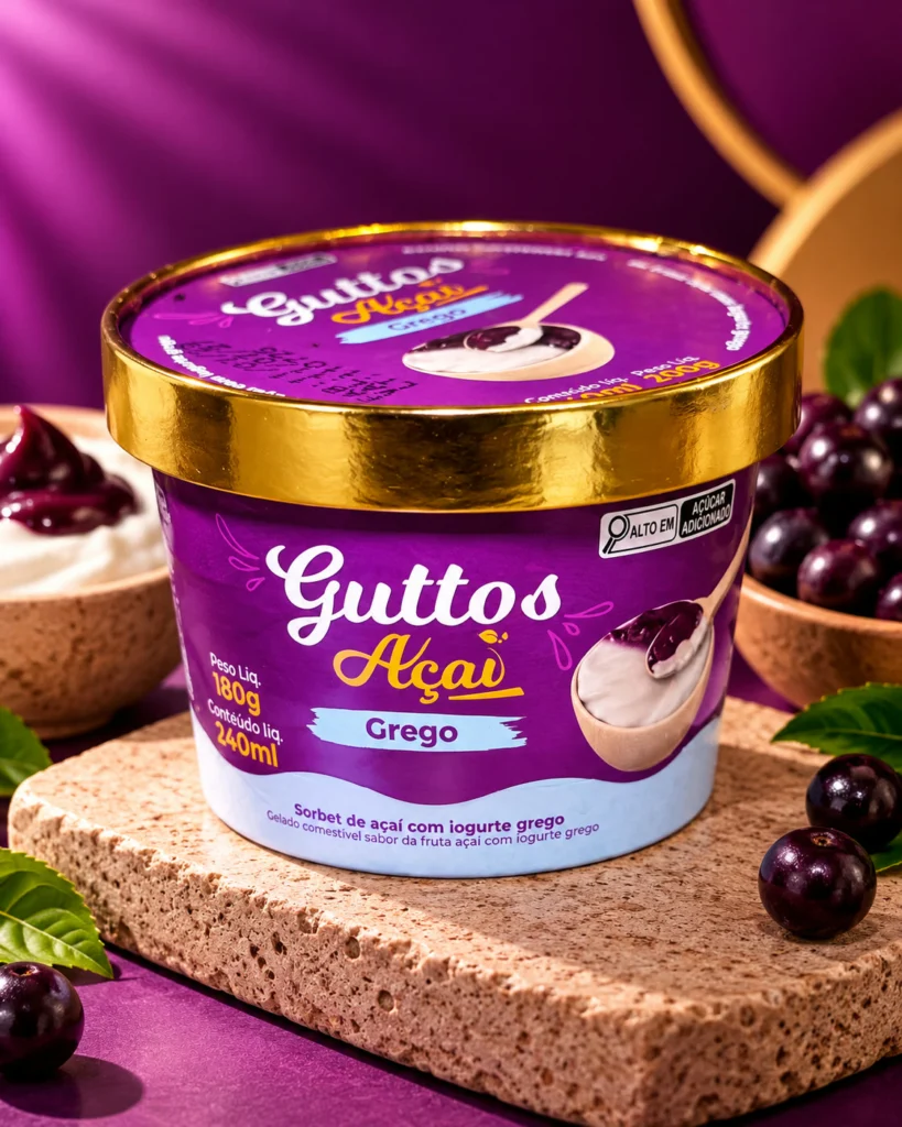 Açaí com Grego 240 ml Guttos — foto ambientada