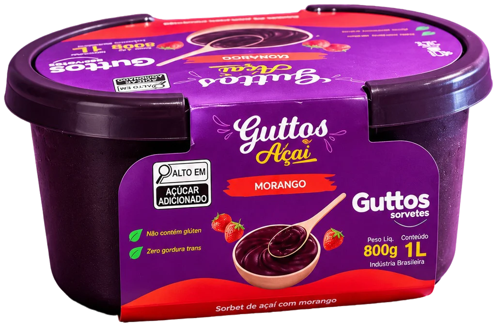 Açaí com Morango 1 L Guttos — 1L — embalagem