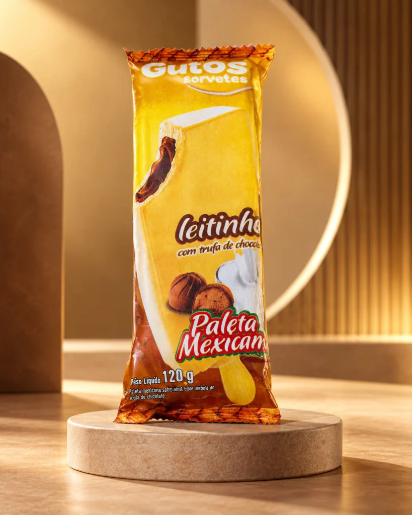 Paleta Mexicana Leitinho com Trufa Guttos — foto ambientada