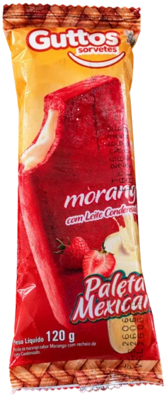 Paleta Mexicana Morango com Leite Condensado