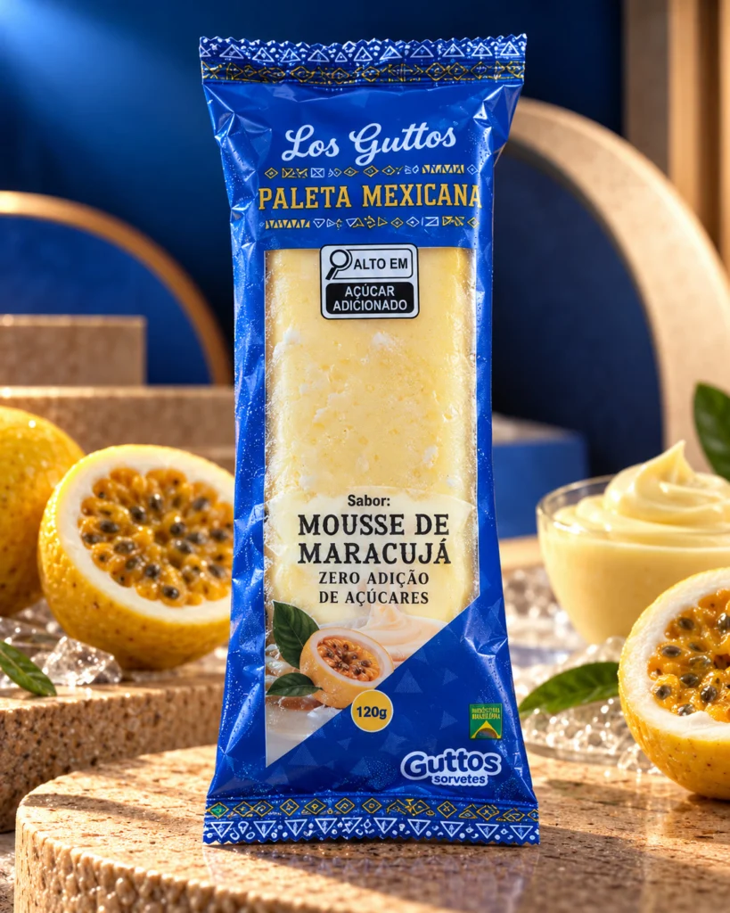 Paleta Mexicana Mousse de Maracujá Zero Guttos — foto ambientada