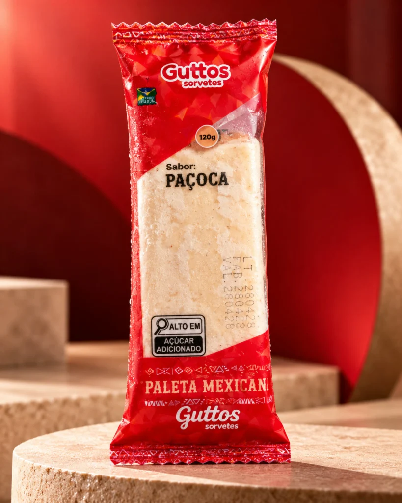 Paleta Mexicana Paçoca Guttos — foto ambientada