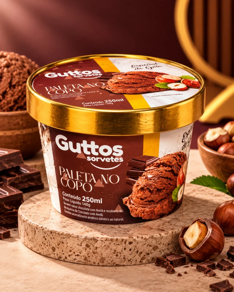 Paleta no Copo Guttos — foto ambientada