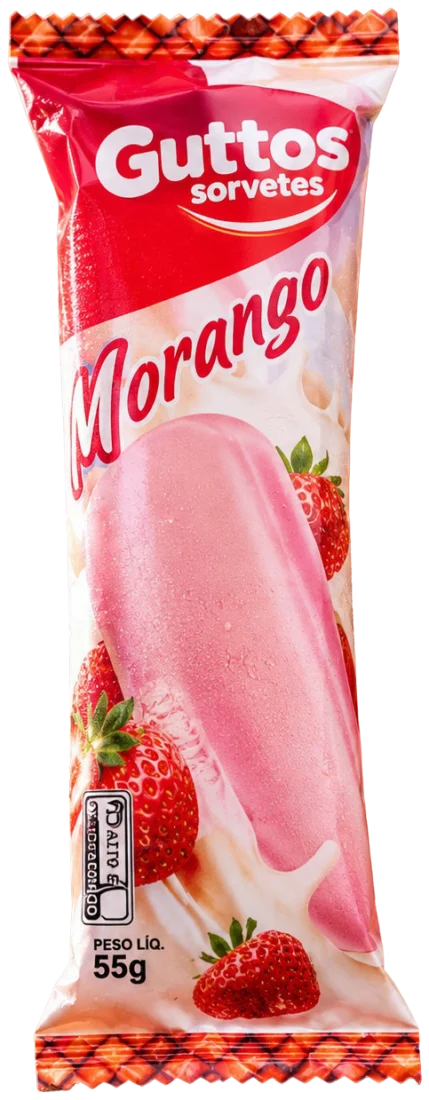 Morango Guttos — embalagem