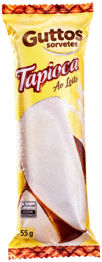 Tapioca ao Leite Guttos — embalagem