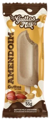 Picolé Guttos Milk Amendoim